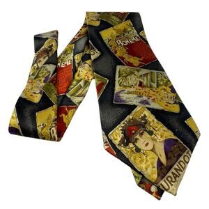 Met Opera Puccini Silk Tie Audrey Buckner Italy Vintage Art-to-Wear